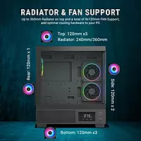 Ant Esports Crystal X3 LCD ARGB ATX Mid-Tower Case – Tempered Glass | USB-C | Black