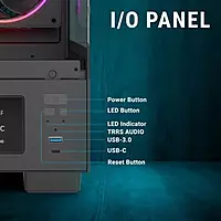 Ant Esports Crystal X3 LCD ARGB ATX Mid-Tower Case – Tempered Glass | USB-C | Black