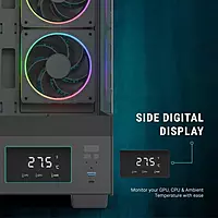 Ant Esports Crystal X3 LCD ARGB ATX Mid-Tower Case – Tempered Glass | USB-C | Black