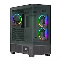 Ant Esports Crystal X3 LCD ARGB ATX Mid-Tower Case – Tempered Glass | USB-C | Black