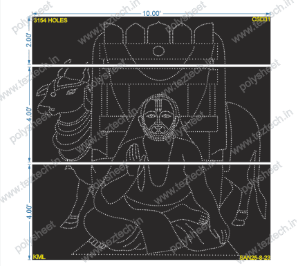 CSD31 RAGVENDRA SWAMI 10X10 FEET 3154HOLES (3 PARTS)
