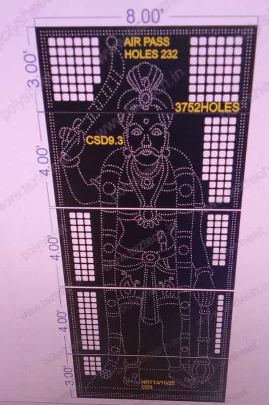 CSD9.3 SHREE MUNISWARAN 8X18 FEET 3752 HOLES