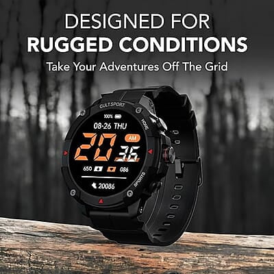 cult.sport Ranger XR 1.43" AMOLED Smartwatch,Outdoor Rugged Smartwatch for Men, 850 NITS, Always On Display, Bluetooth Calling, 420mAh Battery, Sports