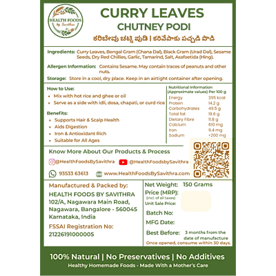 Curry Leaves Chutney Podi (150 g)