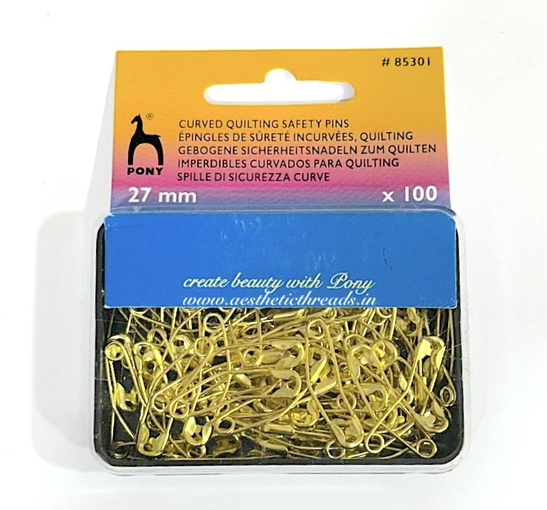 Curved quilting safety pins