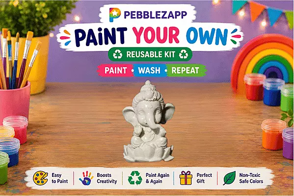 Custom Reusable Ganapathy house DIY Painting Kit- Set of 1