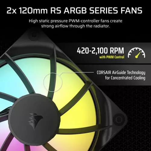 Corsair Nautilus 240 RS ARGB CPU Liquid Cooler – 240mm AIO | Black