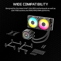 Corsair Nautilus 240 RS ARGB CPU Liquid Cooler – 240mm AIO | Black