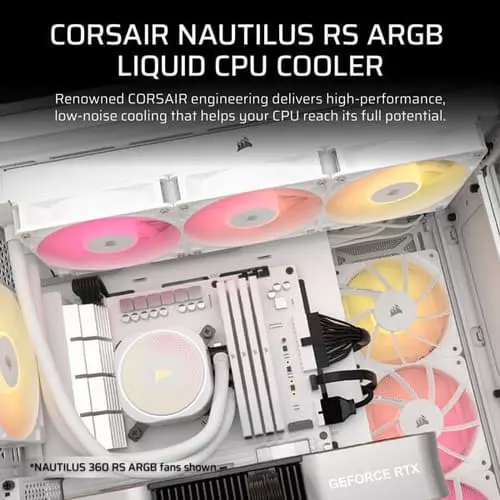 Corsair Nautilus 240 RS ARGB (White) – 240mm AIO Liquid CPU Cooler