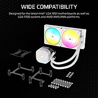 Corsair Nautilus 240 RS ARGB (White) – 240mm AIO Liquid CPU Cooler