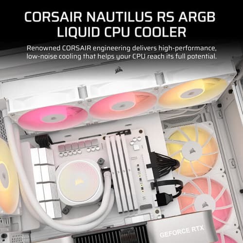 Corsair Nautilus 360 RS ARGB White – 360mm AIO Liquid CPU Cooler