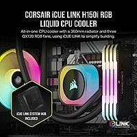 Corsair iCUE LINK H150i RGB 360mm CPU Liquid Cooler – AIO | Intel & AMD | Black