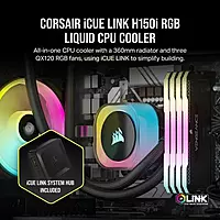 Corsair iCUE LINK H150i RGB 360mm CPU Liquid Cooler – AIO | Intel & AMD | Black