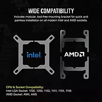 Corsair iCUE LINK H150i RGB 360mm CPU Liquid Cooler – AIO | Intel & AMD | Black