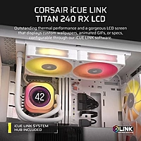 Corsair iCUE LINK Titan 240 RX LCD RGB White – 240mm AIO CPU Liquid Cooler