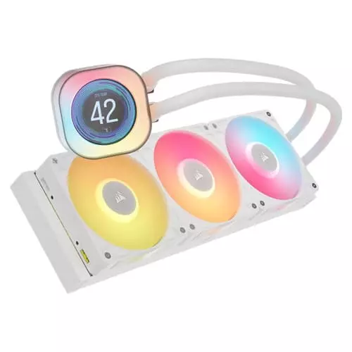 Corsair iCUE LINK Titan 360 RX LCD CPU Liquid Cooler – 360mm AIO | RGB | White