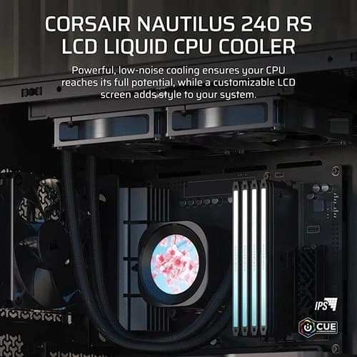 Corsair Nautilus 240 RS LCD CPU Liquid Cooler – 240mm AIO | Intel & AMD | LCD Display