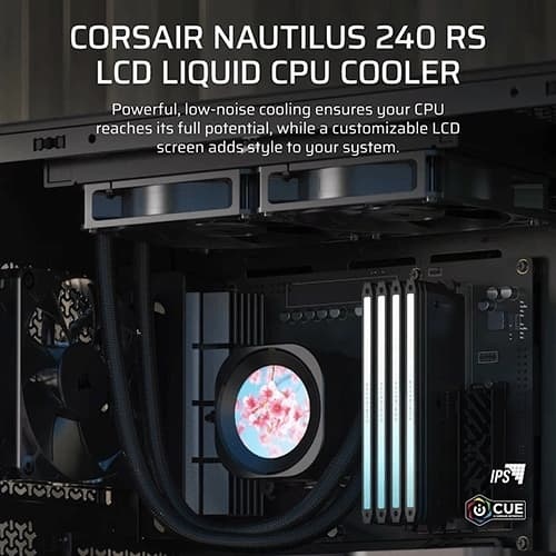 Corsair Nautilus 240 RS LCD CPU Liquid Cooler – 240mm AIO | Intel & AMD | LCD Display