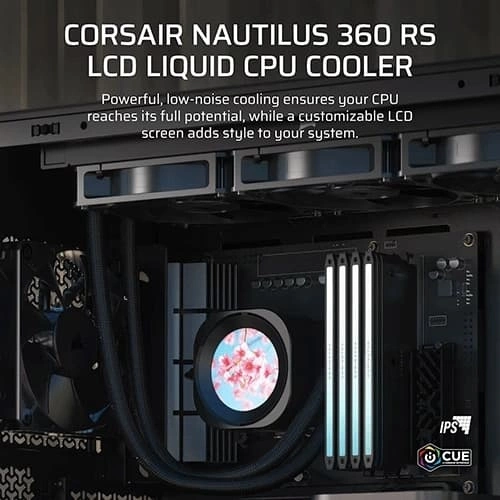 Corsair Nautilus 360 RS LCD CPU Liquid Cooler – 360mm AIO | Intel & AMD