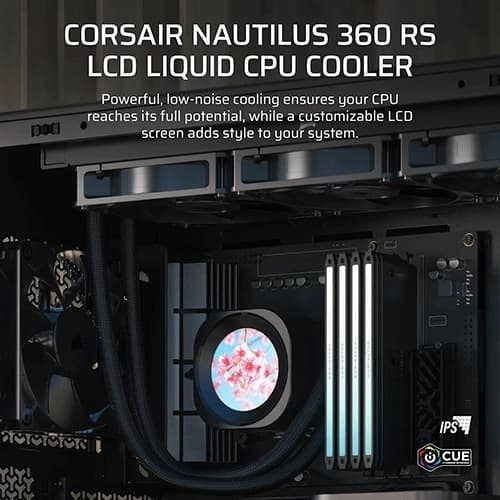 Corsair Nautilus 360 RS LCD CPU Liquid Cooler – 360mm AIO | Intel & AMD
