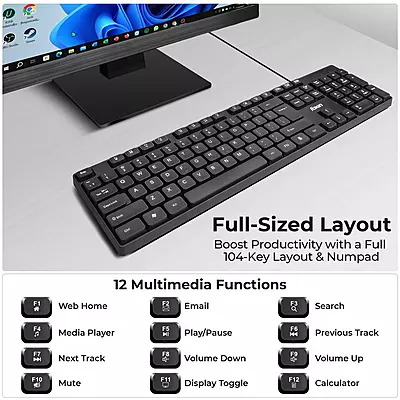 KEYBOARD WIRED FOXIN KEYSOFT (FKB-102 PLUS)