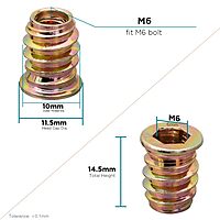 VAC - D-Nut M6 x 15mm - Hex Socket Drive - Zinc Plated - DN-M615 VAC - D-Nut M6 x 15mm - Hex Socket Drive - Zinc Plated - DN-M615