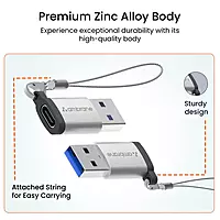 Ambrane AOTG-A1 USB Type C Female to USB Male OTG Adapter