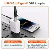 Ambrane AOTG-A1 USB Type C Female to USB Male OTG Adapter