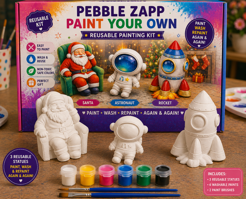 Reusable 3D Rocket, Santa & Astronaut DIY Painting Kit – Paint Your Own Space Adventure
