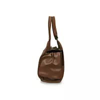 Classic Brown Structured Handbag with Dual Handles