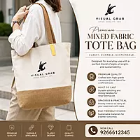 Mixed Fabric Tote Bag