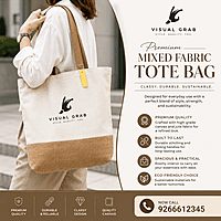 Mixed Fabric Tote Bag