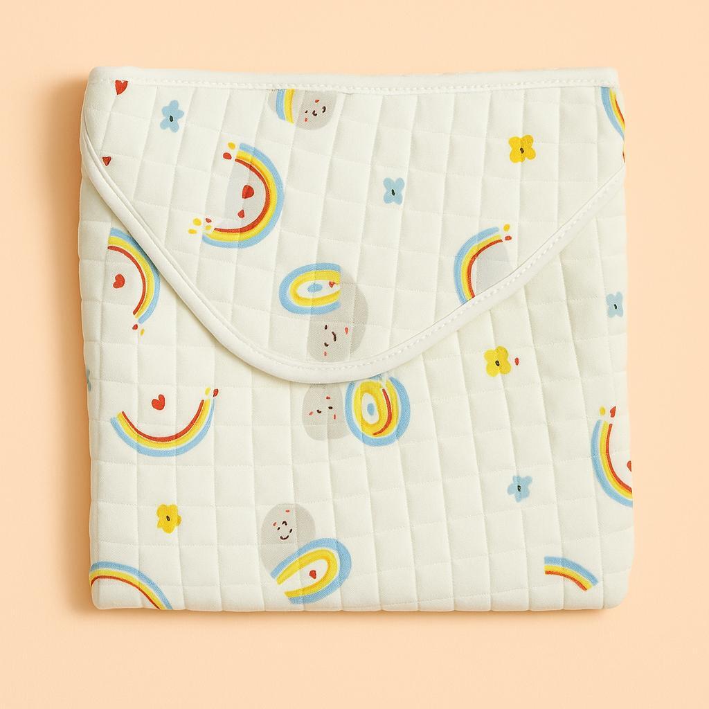 Muslin Hooded Baby Blanket (85x85 cm) – Soft, Organic, Assorted Design