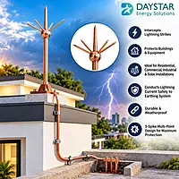 ThunderGuard Copper Bonded Lightning Arrester Type 1 (5 spoke Multi-Spike Design)