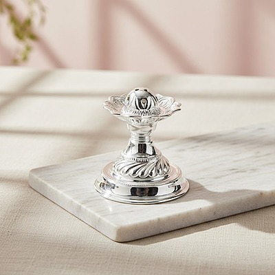 Silver Agarbatti Stand Lotus Design Incense Sticks Holder