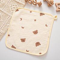 Muslin Crepe Wash cloth / Face towel - Colour Printed - Pack of 5 (Assorted)