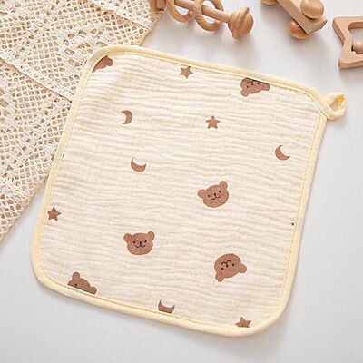 Muslin Crepe Wash cloth / Face towel - Colour Printed - Pack of 5 (Assorted) Muslin Crepe Wash cloth / Face towel - Colour Printed - Pack of 5 (Assorted)