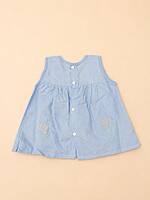Nirai Cotton Embroidered Baby Frock - (0-6m) Blue Nirai Cotton Embroidered Baby Frock - (0-6m) Blue