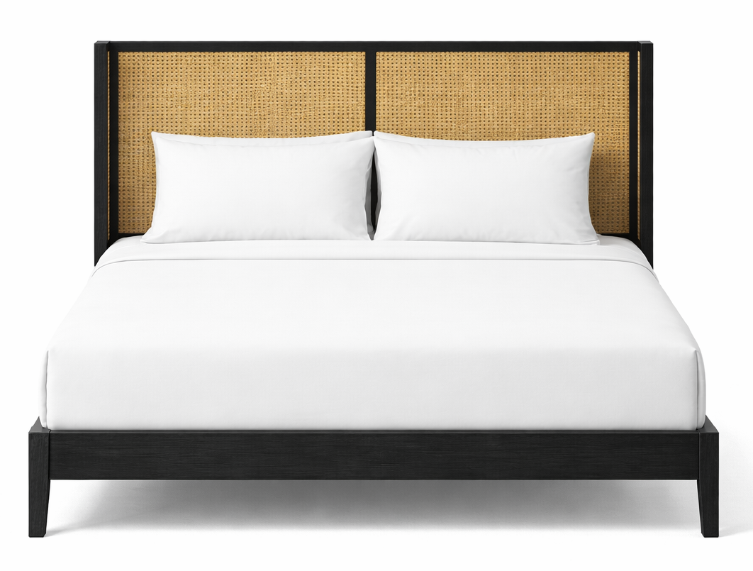 Kingfisher High Headboard Natural Cane King Size Hotel Bed