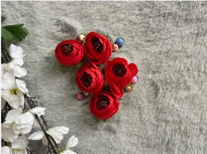 Artificial Peony Rose Flowers red