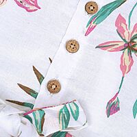 Floral Breeze White Sleeveless Cotton Frock