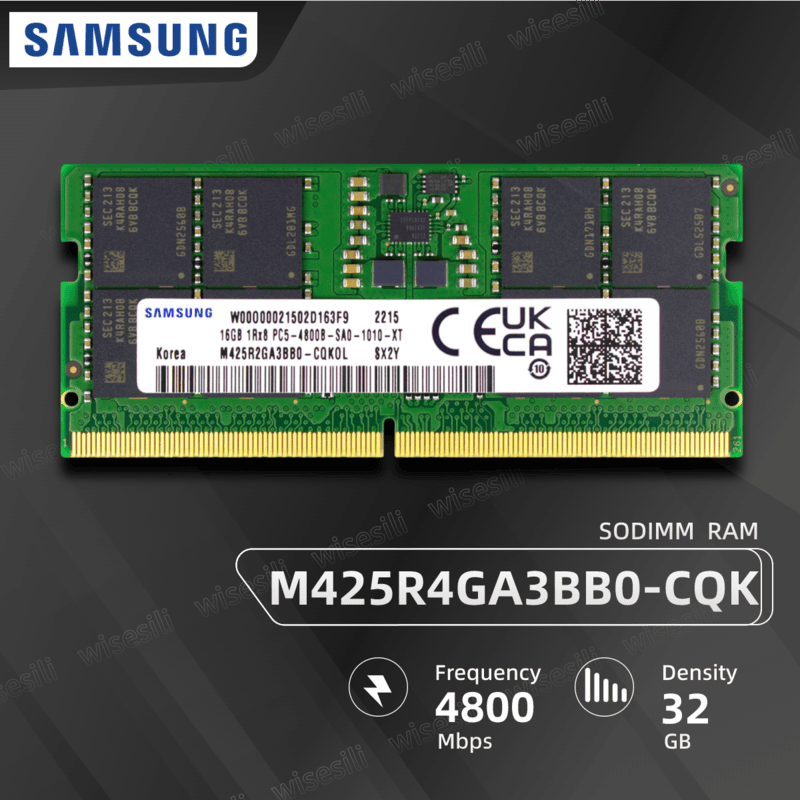SAMSUNG DDR5 4800MHz PC5 SODIMM 2Rx8 CL40 32GB RAM (M425R4GA3BB0) SAMSUNG DDR5 4800MHz PC5 SODIMM 2Rx8 CL40 32GB RAM (M425R4GA3BB0)
