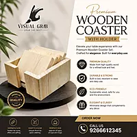 Wooden Coaster With Holder