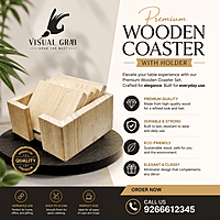 Wooden Coaster With Holder