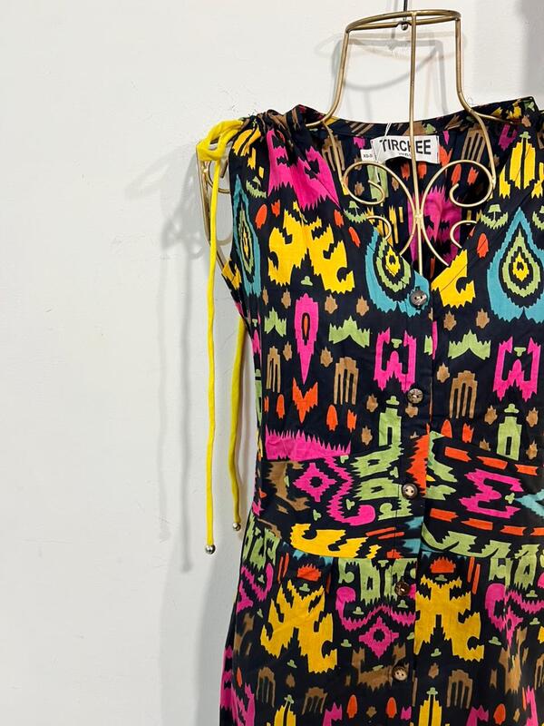 Leher's Sleeve-Less Fit & Flare Dress - Black & Colours