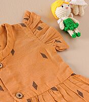 Honey Mustard Ethnic Frill Frock