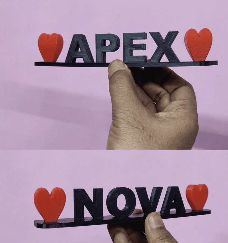 Custom Dual Name With Custom Heart color