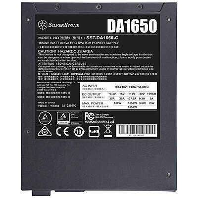 Silverstone Power Supply Fully Modular 80 Plus Gold ATX (DA1650 Gold)