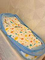 Muslin Foldable Baby Net Bed – Sky Blue