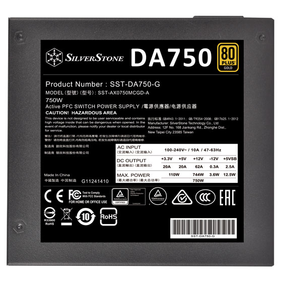 Silverstone Power supply Series ATX  SMPS (DA750 Gold)